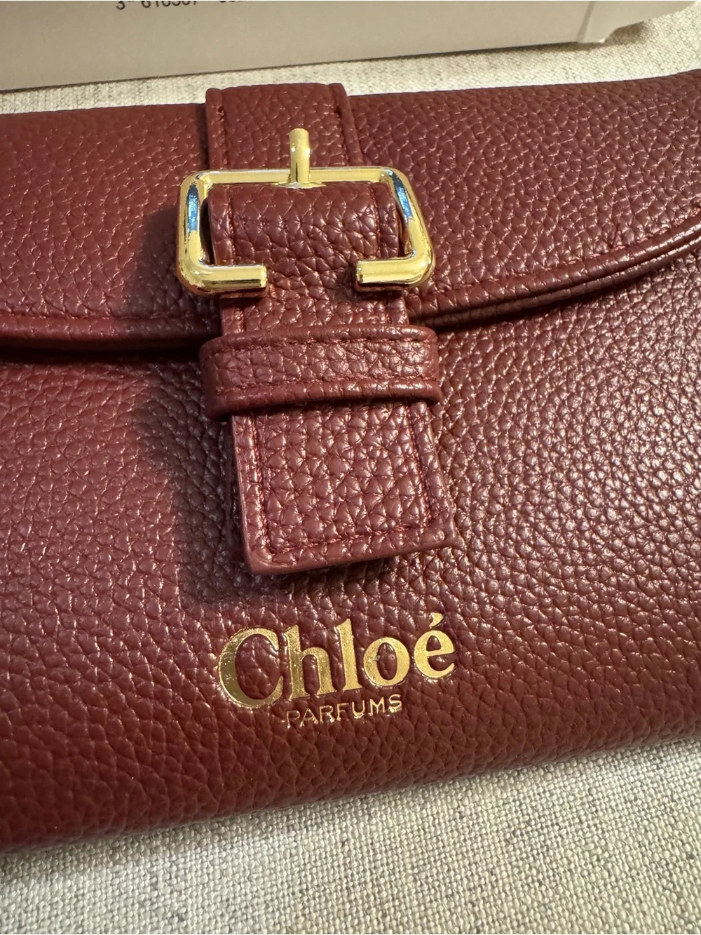 Chloé Parfums Burgundy Red Clutch Bag NEW IN BOX